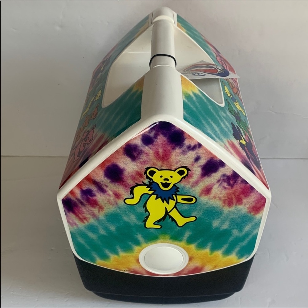 Igloo White and Black Cooler with Grateful Dead Tie-Dye Dancing Bears - Picture 4 of 5